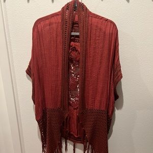 Burgundy kimono top